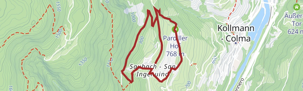 Route map: Loop road "Saubacher Rundweg"